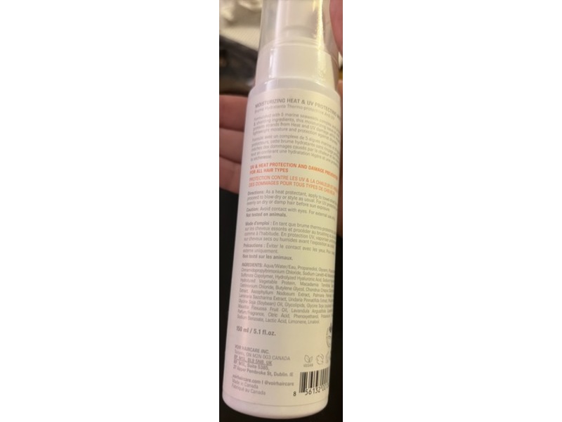 Voir Haircare A Walk In The Sun Moisturizing Heat & UV Protecting Mist, 5.1 fl oz/150 mL