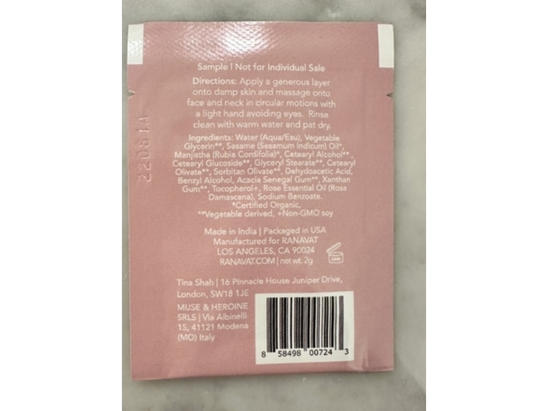 Ranavat Luminous Ceremony Cream Cleanser, 2 g