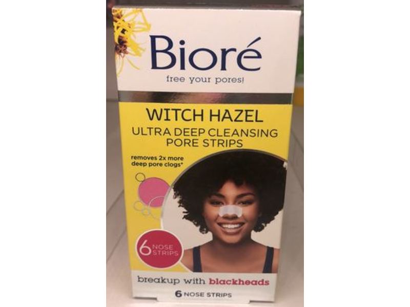 Biore Ultra Deep Cleansing Pore Strips, Witch Hazel, 6 Count