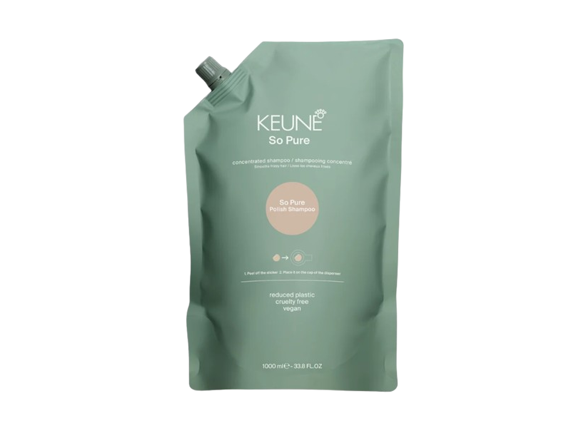 Keune So Pure Polish Shampoo Refill, 33.8 fl oz/1000 mL