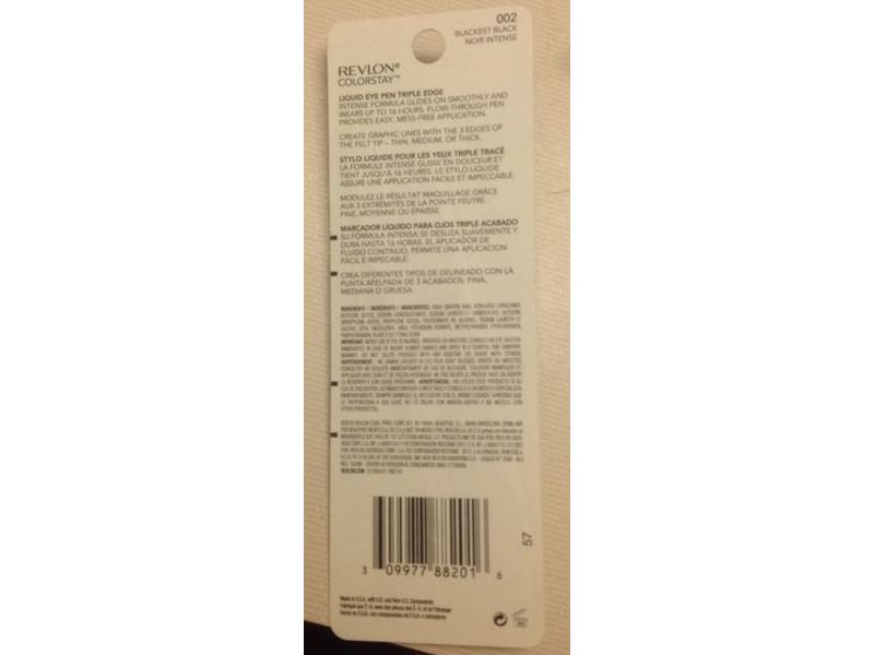 Revlon Colorstay Dramatic Wear Liquid Eye Pen, 002 Blackest Black, 0.04 fl oz/1.2 mL