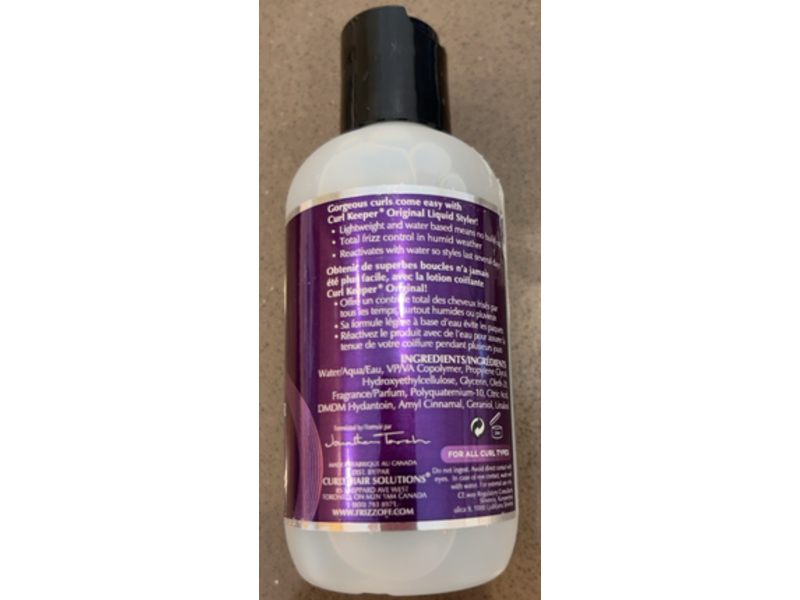 Curl Keeper Original Liquid Styler Frizz-Free Curls, 3.4 fl oz/100 mL