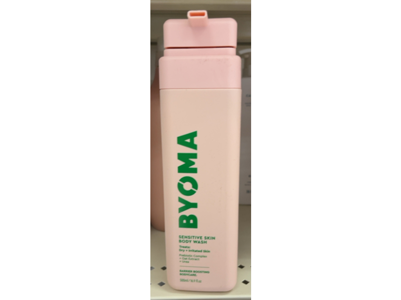 Byoma Sensitive Skin Body Wash, Prebiotic Complex + Oat Extract + Urea, 16.9 oz/500 mL
