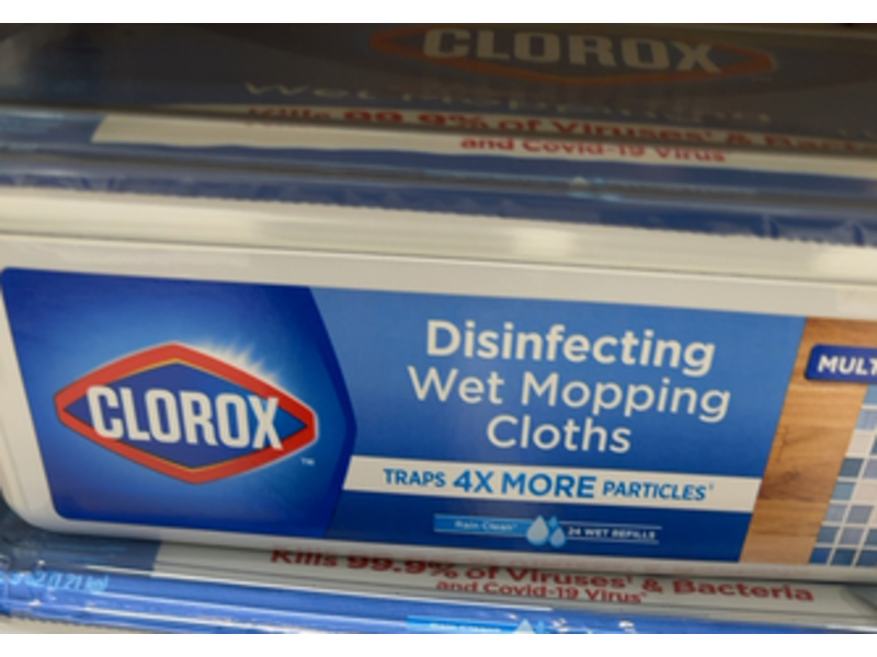 Clorox Disinfecting Wet Mopping Cloths, Rain Clean, 24 Count