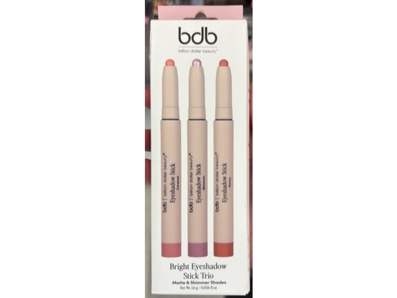 Billion Dollar Beauty Eyeshadow Stick Trio, Bright, 0.056 fl oz/1.6 g