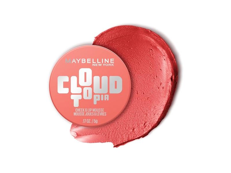 Maybelline New York Cloudtopia Cheek & Lip Mousse, 05 Coral Illusion, 0.17 oz/5 g