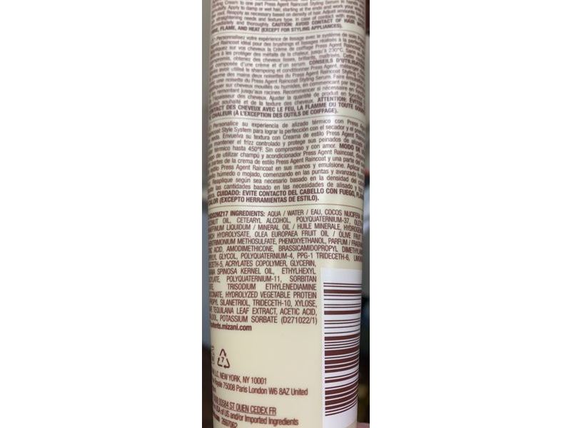 Mizani Press Agent Raincoat Styling Cream, Thermal Smoothing, 5 fl oz/50 mL