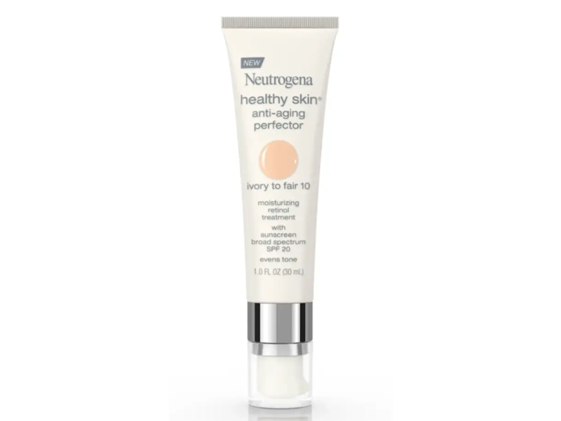 Neutrogena Healthy Skin Anti-Aging Sunscreen Tinted Moisturizer, Ivory/Fair 10, SPF 20, 1 fl oz/30 mL