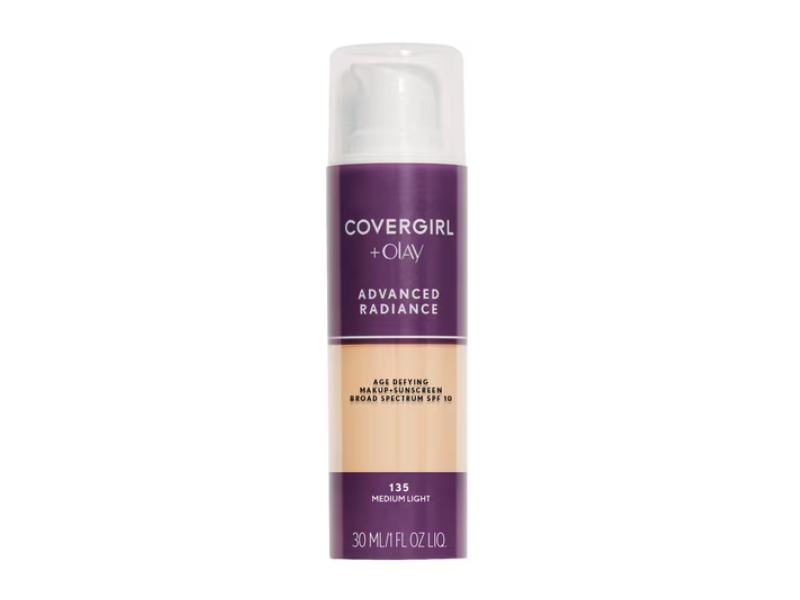 CoverGirl Advanced Radiance Age-Defying Foundation, SPF 10, 135 Medium Light, 1 fl oz/30 mL