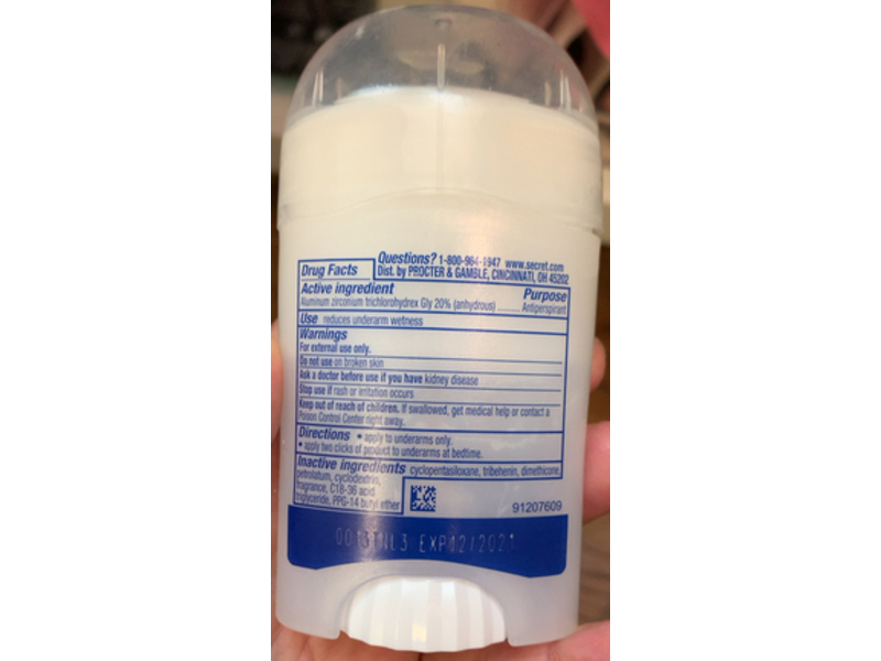 Secret Clinical Strength Smooth Solid Antiperpirant Deodorant, Light, Fresh, 1.6 oz/45 g