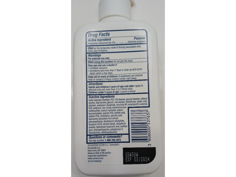 Cerave Eczema Itch Relief Moisturizing Lotion, Steroid Free, 8 fl oz/237 mL