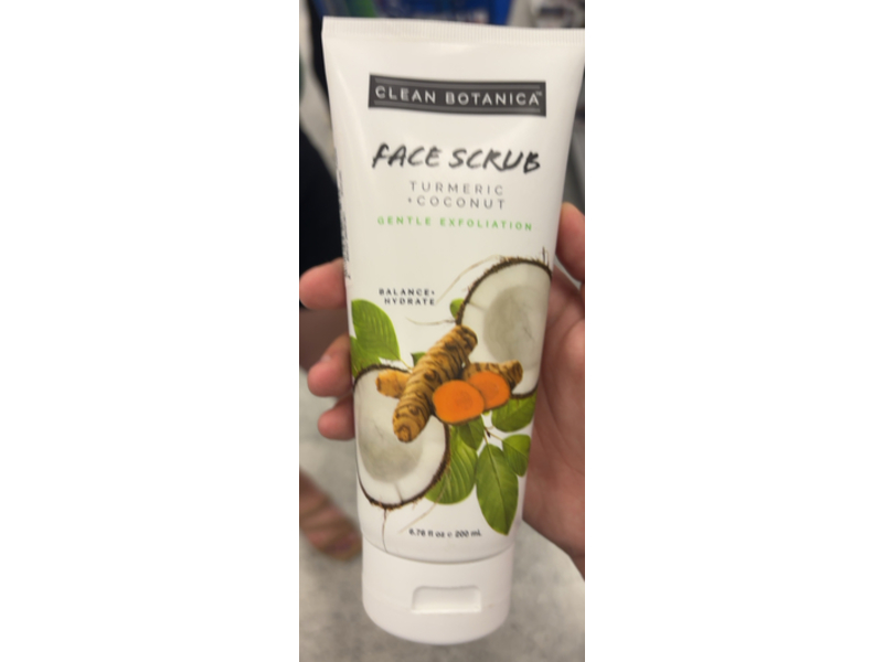 Clean Botanica Gentle Exfoliation Face Scrub, Turmeric + Coconut, 6.76 fl oz/200 mL