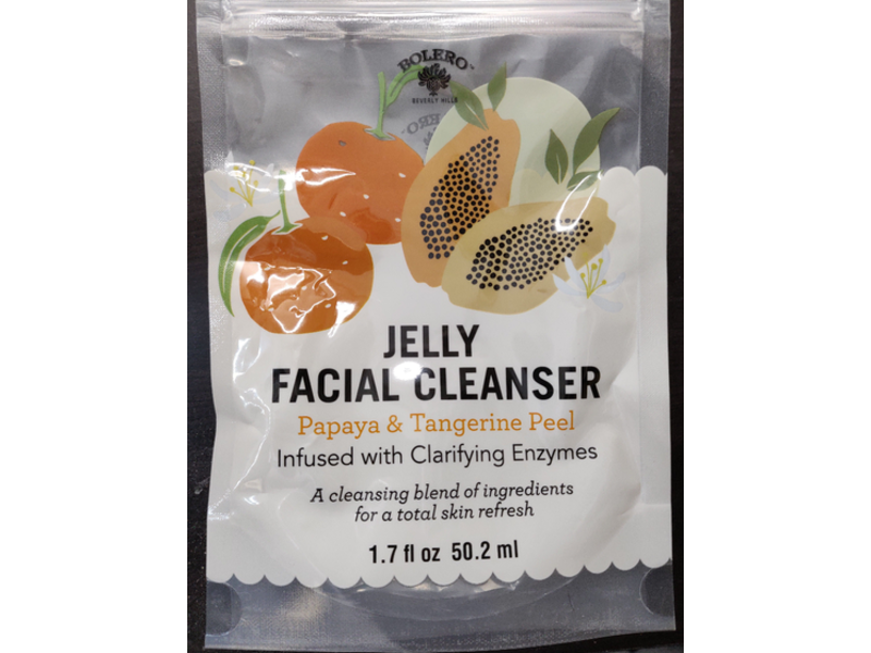 Bolero Beverly Hills Jelly Facial Cleanser, Papaya, Tangerine Peel, 1.7 fl oz/50.2 mL