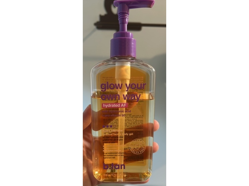 B.Tan GLow Your Own Way Face + Body Tan Gel, Hydrated AF, 8 fl oz/236 mL