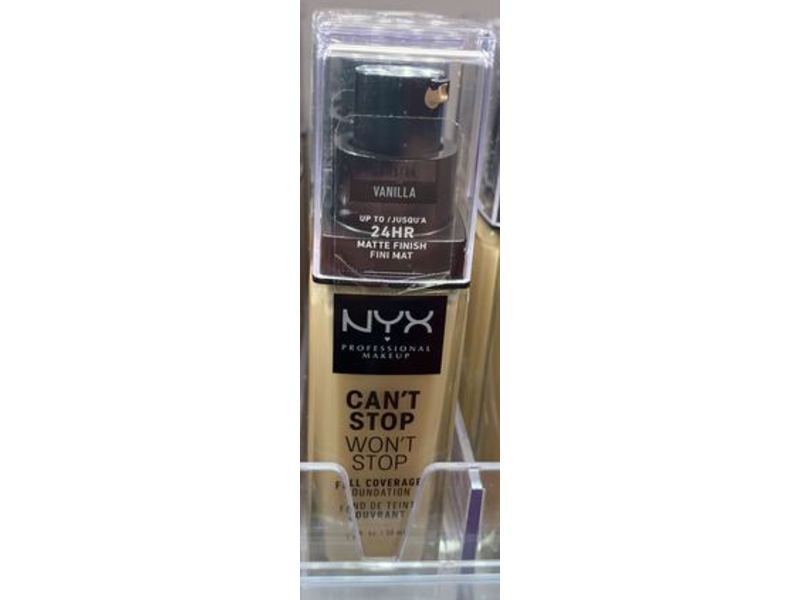 NYX Professional Makeup Can't Stop Won't Stop Foundation, Vanilla, 1 fl oz/30 mL