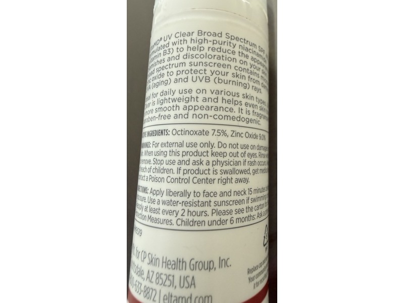 Elta Md Uv Clear Face Sunscreen, SPF 46, 1.7 oz/48 g