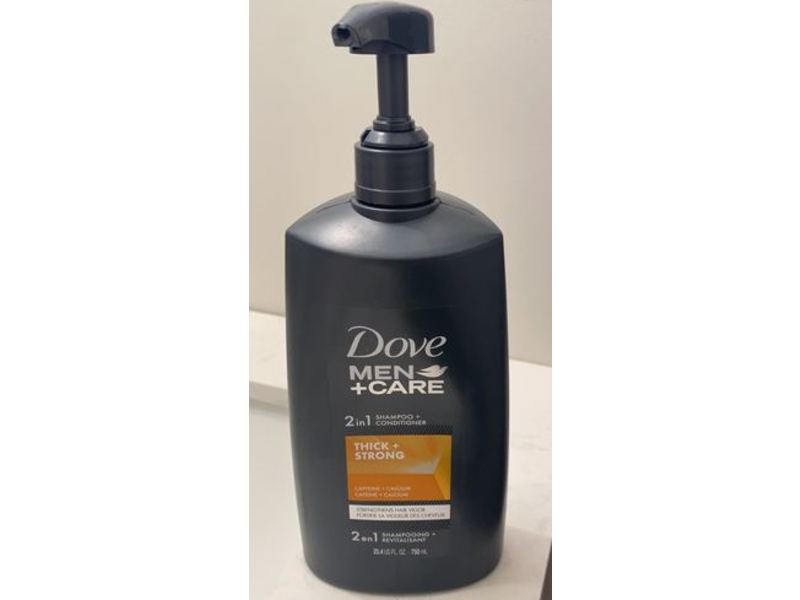 Dove Men+Care 2 In 1 Shampoo + Conditioner, Thick + Strong, 25.4 fl oz/750 mL