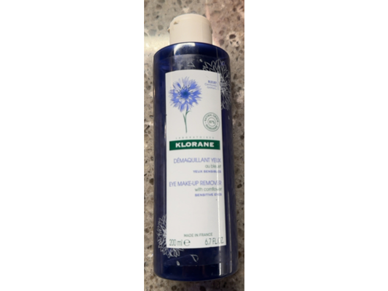 Klorane Eye Make-Up Remover, Cornflower, 6.7 fl oz/200 mL