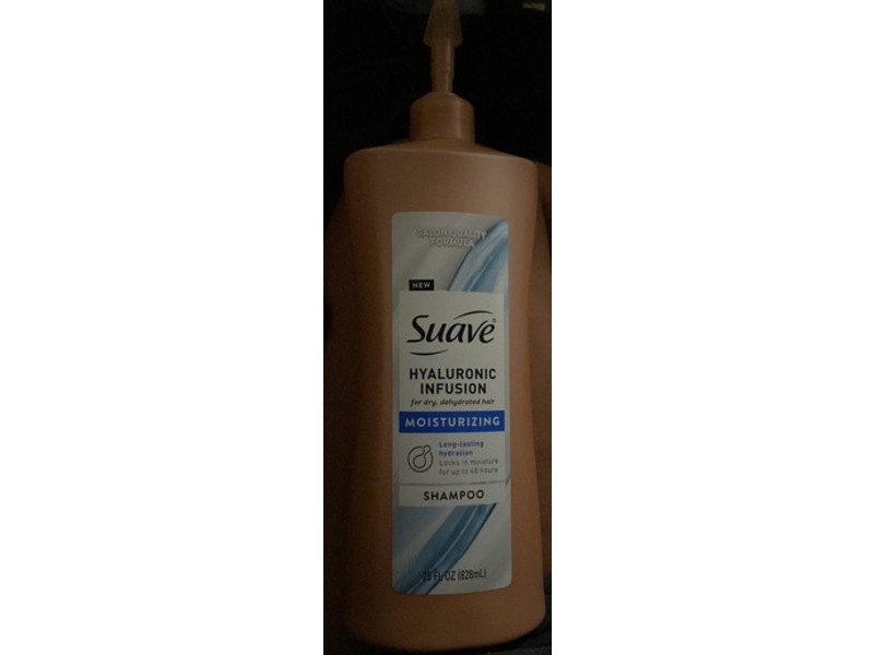 Suave Hyaluronic Infusion Moisturizing Shampoo, 28 fl oz/828 mL, Pack Of 4