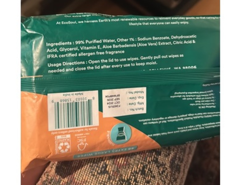 Eco Soul Tree Friendly Flushable Wipes, Aloe Fresh, 48 Wipes