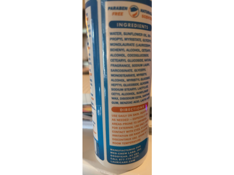 Lauricare Natural Body Lotion, Lauricidin, 8.2 oz/234 g