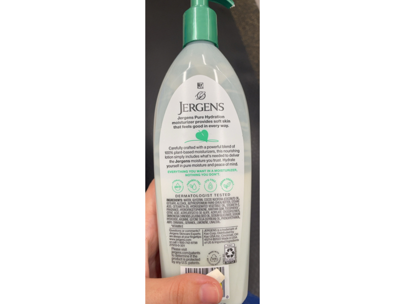 Jergens Pure Hydration Body Lotion, 13 fl oz/384 mL
