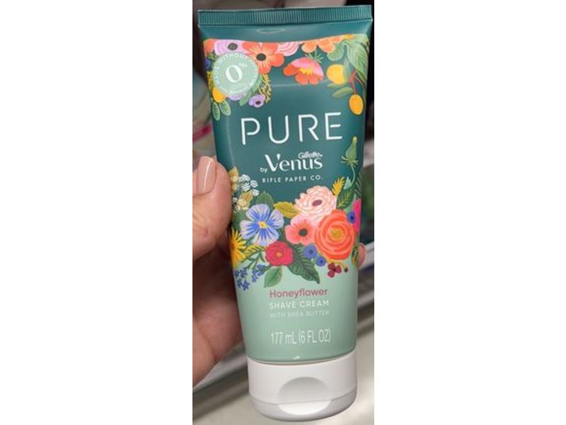 Rifle Paper Co. + Venus Pure Shave Cream, Honeyflower, 6 fl oz/177 mL