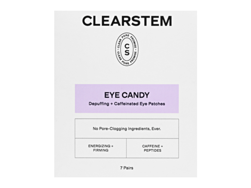 Clearstem Eye Candy Depuffing + Caffeinated Eye Patches, Caffeine + Peptides, 7 Pairs