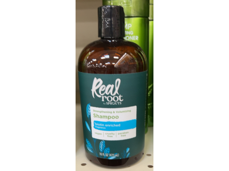 Sprouts Real Root Strengthening & Volumizing Shampoo, Biotin, 16 fl oz/473 mL
