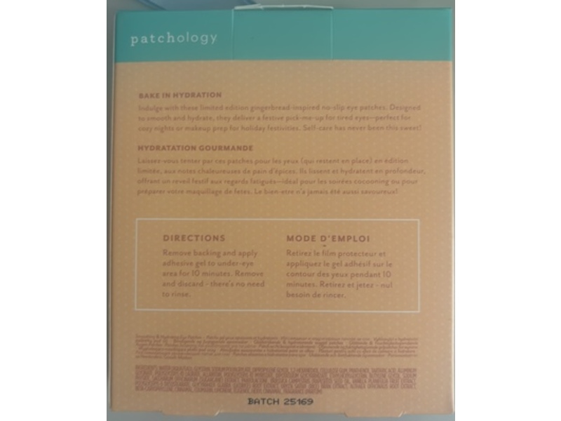 Patchology Holiday Treats Soothing & Hydrating No-Slip Eye Patches, Gingerbread Scent, 5 Pairs