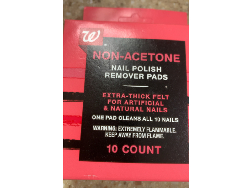 Walgreens Non-Acetone Nail Polish Remover Pads, 10 Counts