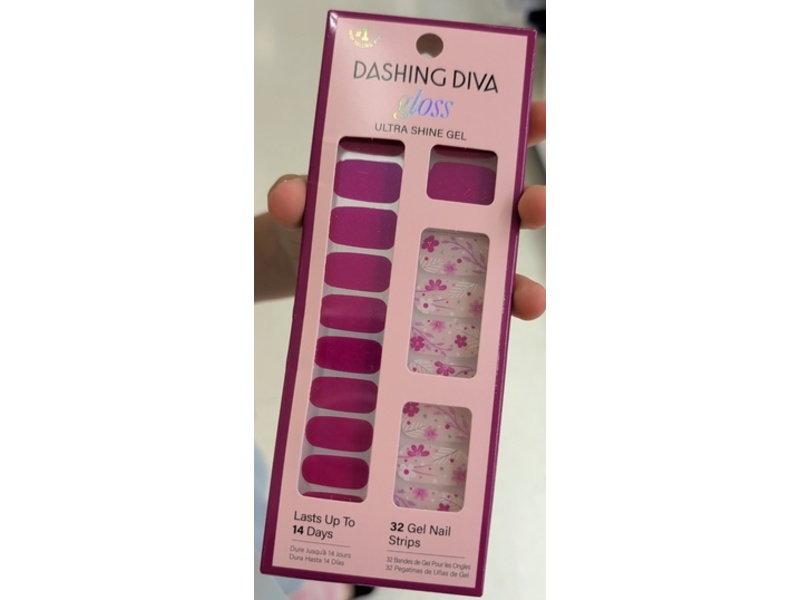 Dashing Diva Gel Nail Strips, Fluer Flair, 32 Count