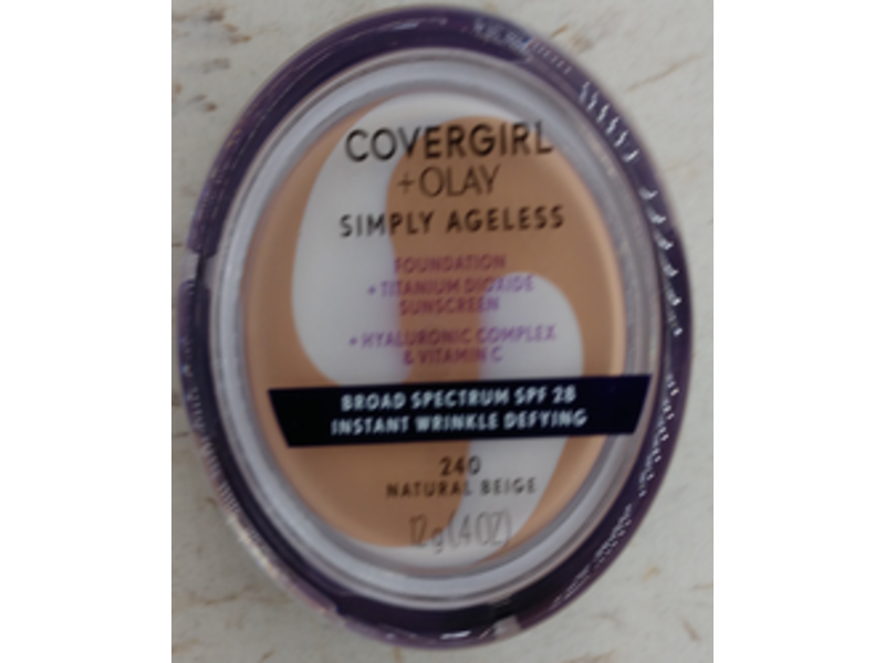 CoverGirl + Olay Simply Ageless Foundation, SPF 20, Natural Beige, 0.4 oz/12 g