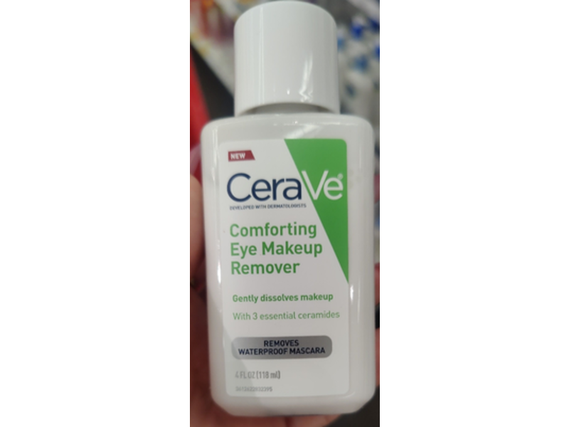 CeraVe Comforting Eye Makeup Remover, 3 Essential Ceramides, 4 fl oz/118 mL