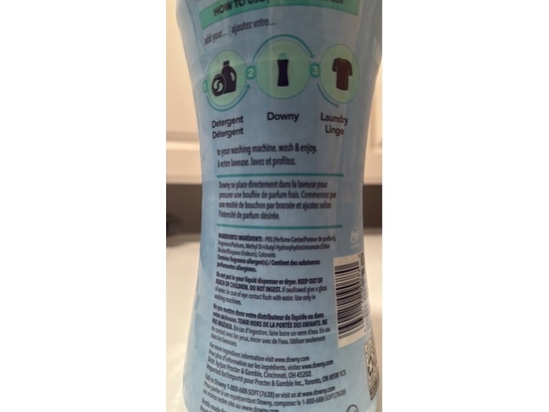 Downy In-Wash Laundry Scent Booster, Cool Cotton, 24 oz/680 g