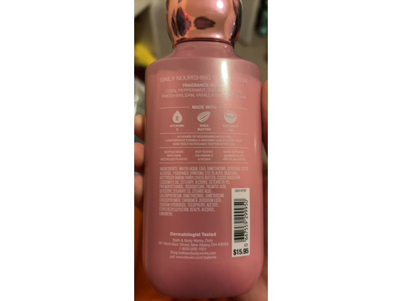 Bath & Body Works Twisted Peppermint Body Lotion, 8 fl oz/236 mL