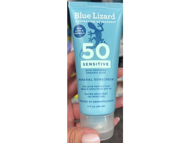 Blue Lizard Mineral Sunscreen, Soothing Aloe, SPF 50, 3 fl oz/89 mL