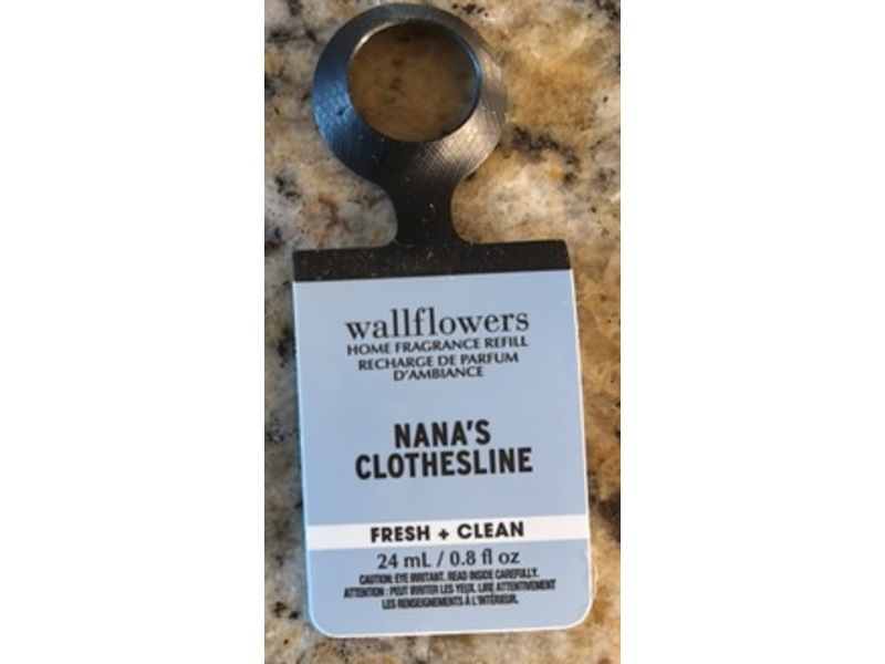 Bath & Body Works Wallflower Home Fragrance Refill, Nana's Clothesline, 0.8 fl oz24 mL