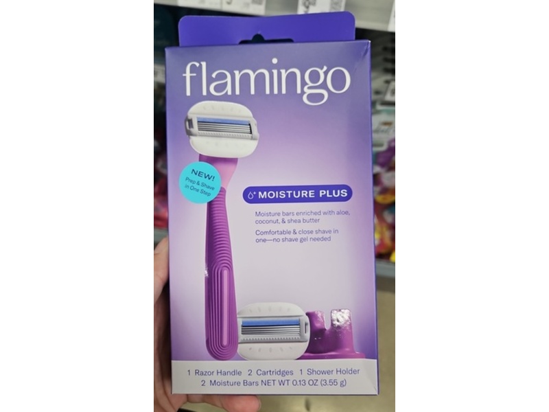 Flamingo Moisture Plus Razor Set, 0.13 oz/3.55 g