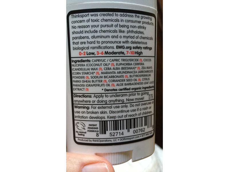 Thinksport Deodorant, Aloe and Tea Flowers, 2.9 oz/85.8 mL