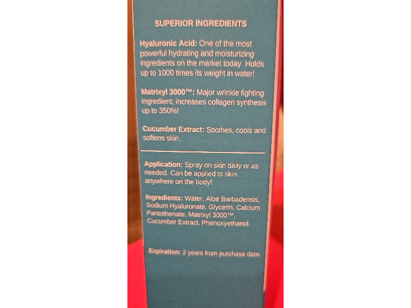 Timeless Skin Care Ha Face Spray, Cucumber, 4 fl oz/120 mL