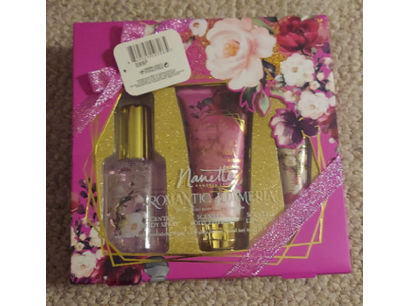 Nanette Lepore Romantic Plumeria Body Spray + Lotion & Lip Gloss Set