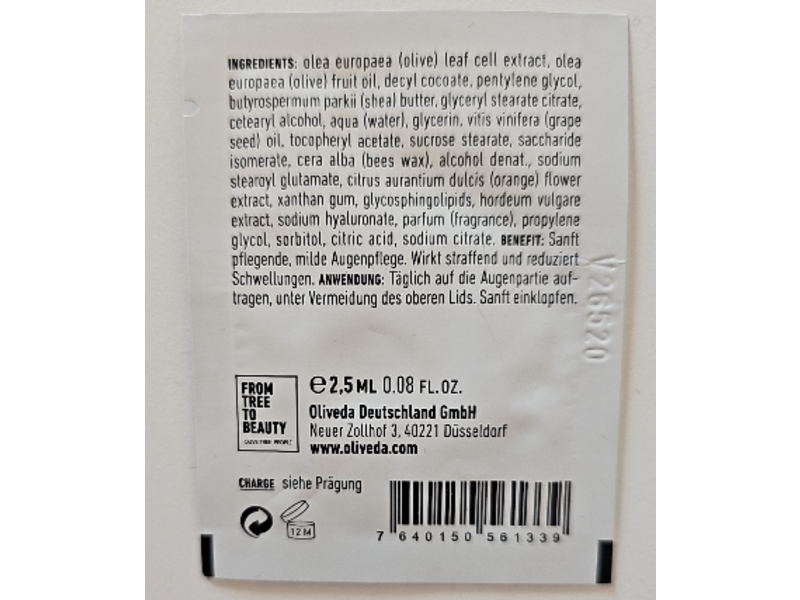 Oliveda F09 Anti Wrinkle Eye Cream, 0.08 fl oz/2.5 mL