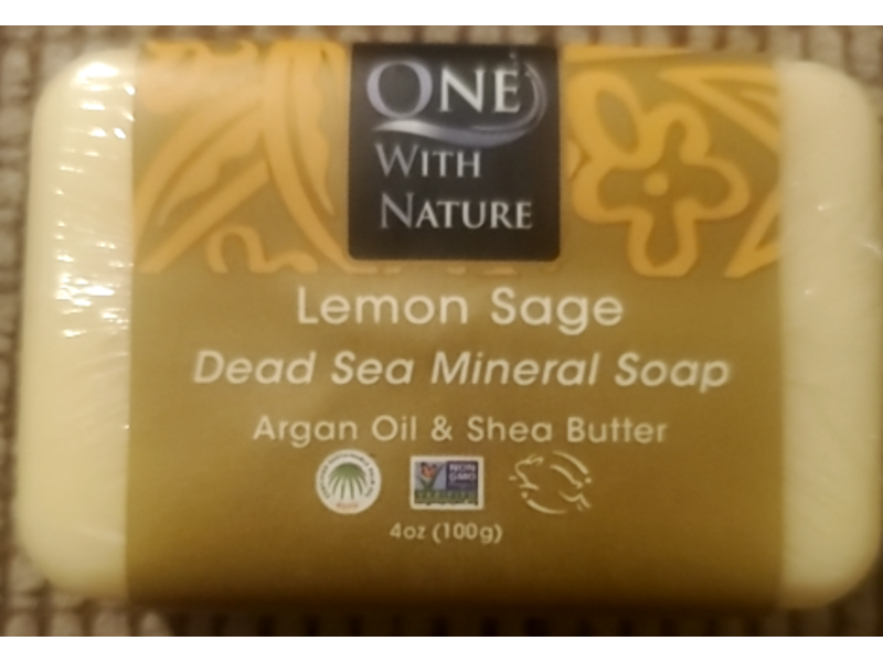 One With Nature Dead Sea Mineral Soap, Lemon Sage, 4 oz/100 g, Pack Of 3