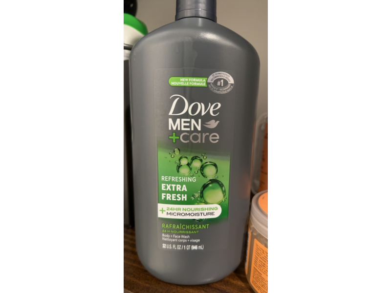 Dove Men + Care Refreshing Extra Fresh Body + Face Wash, 32 fl oz/946 mL