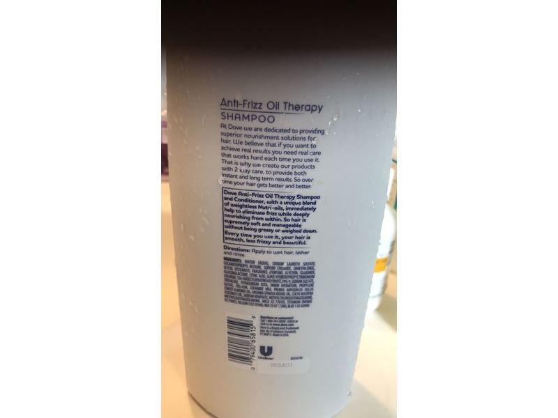 Dove Anti-Frizz Oil Therapy Shampoo, 40 fl oz/1.18 L