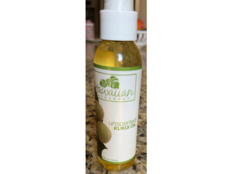 Hawaiian Bath & Body Unscented Kukui Oil, 4 fl oz/118 mL