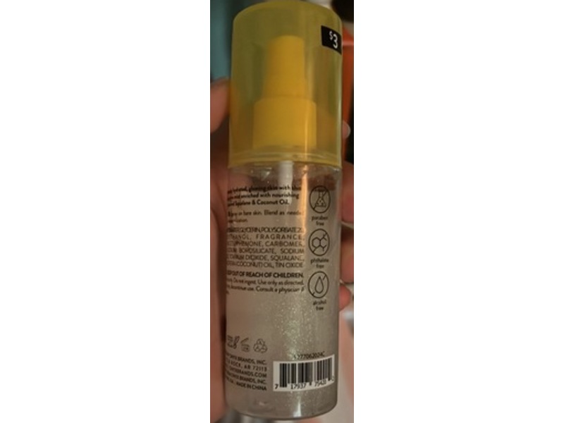 Onyx Professional Hydrating Body Shimmer Mist, Coconut Bliss, 3.38 fl oz/100 mL