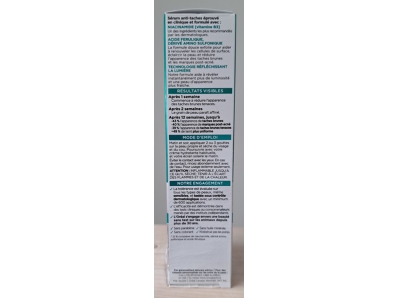 L'Oreal Paris Dark Spot Serum, 12% Niacinamide, 30 mL