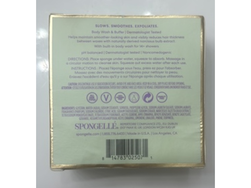 EWC Spongelle Body Wash Infused Buffer, Slow, Aloe Buffer, 3 oz/85 g